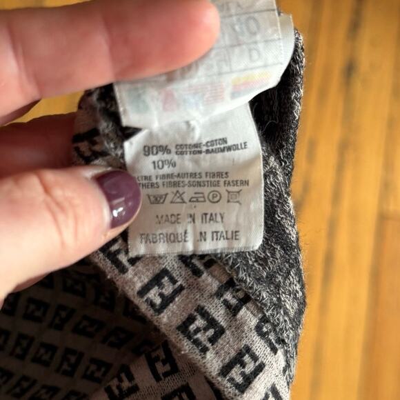 Fendi FF Vintage Mock Turtleneck Grey Gray Zucca IT 44 US 8 Authentic - Picture 3 of 6